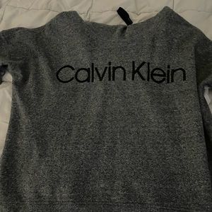 Ck sweathsirt with matching joggers gray with black logo on leg size medium